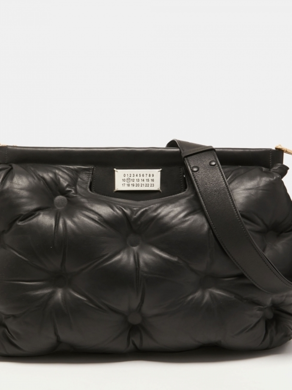 Maison Martin Margiela Black Quilted Tufted Leather Shoulder Bag